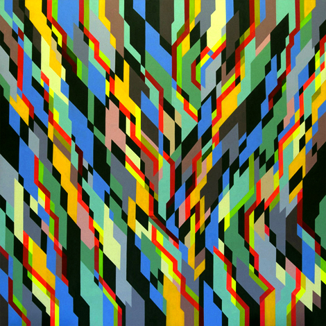 High tech Hippies, 170cm x 170cm, acrylic on canvas, 2009