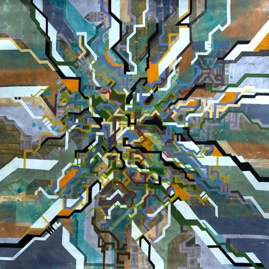 Untitled 07, 200cm x 200cm, acrylic on canvas, 2006