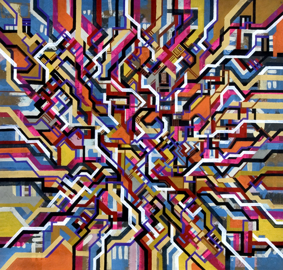 untitled, 94cm x 94cm, acrylic on canvas, 2007-08